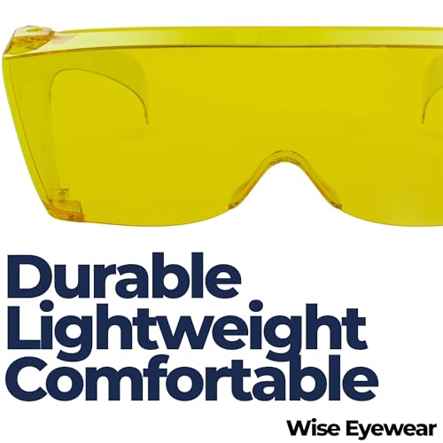 Cover-Ups Black Fit Over Sunglasses - Wrap Around Sunglasses - People Who Wear Prescription Glasses in the Sun - color: Yellow