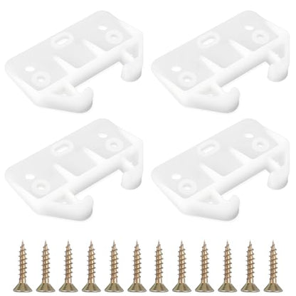 4PCS Plastic Drawer Guides White Drawer Rail Brackets White Drawers Track Guides Drawers Replacement Furniture Parts for Dresser Cabinet Closet