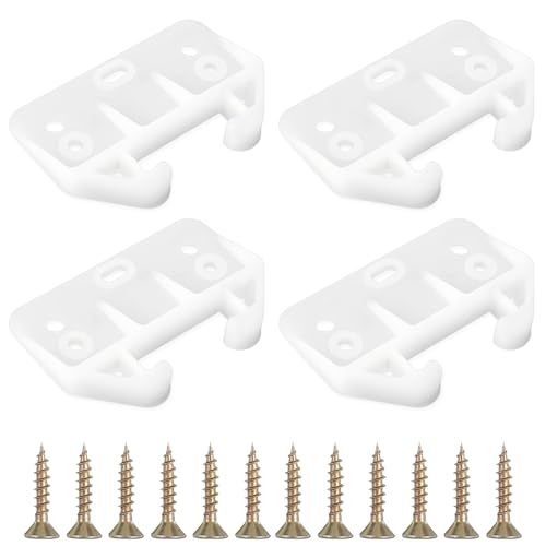 4PCS Plastic Drawer Guides White Drawer Rail Brackets White Drawers Track Guides Drawers Replacement Furniture Parts for Dresser Cabinet Closet