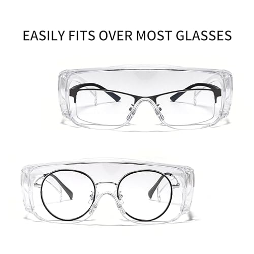 JING LEI Safety Glasses Anti Fog Goggles Vented Sides Shields Transparent PC Frame Spectacles for Lab Medical and Daily Use - color: Clear Lens