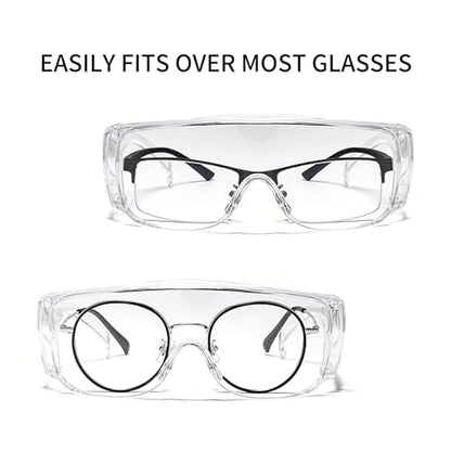 JING LEI Safety Glasses Anti Fog Goggles Vented Sides Shields Transparent PC Frame Spectacles for Lab Medical and Daily Use - color: Clear Lens