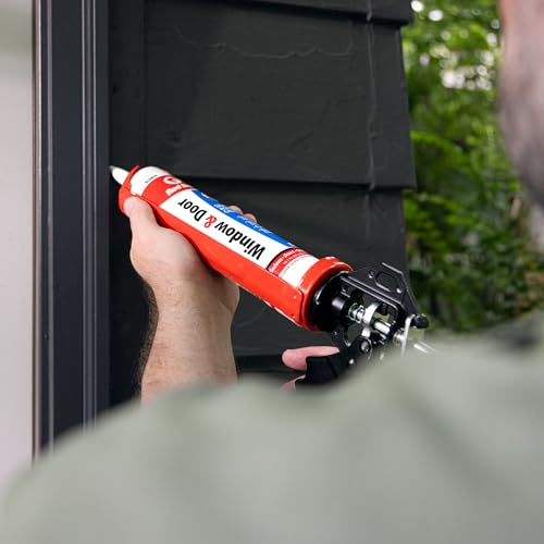 Red Devil 0846 Window & Door Silicone Acrylic Caulk, White, 100% Waterproof, Paintable, 10.1 oz, Pack of 1, Made in USA - color: White, style: Pack of 1