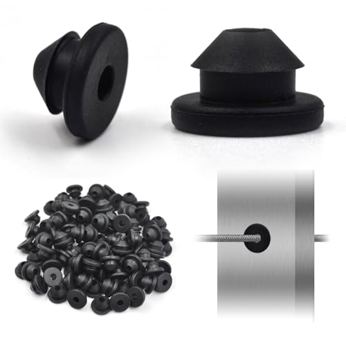 300 Pack Cable Rubber Grommets, Fit 1/8" 5/32" 3/16" Cables for Metal Posts, Protective Sleeves for Outdoor Indoor Railing - color: 300 PCS