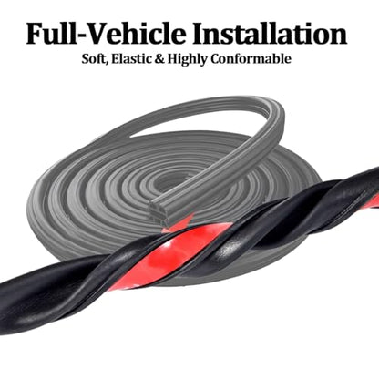 Car Door Seal Strip, 32.8FT Thickened Rubber 3-Layer Soundproof Vehicle Window Weather Stripping, Noise Insulation Auto Seal Weatherstrip Edge Protector Trim, Universal for Vehicle - color: 3-Layer/32.8FT