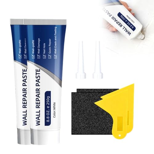 Wall Repair Paste, 2026 Upgrade Drywall Patch Repair Kit, 250g Quick-Drying Wall Mending Agent Wall Spackle with Scraper, Waterproof Heavy Duty Hole Fix Paste for Home DIY Crack Wall Surface Repairs - color: 3 Pack