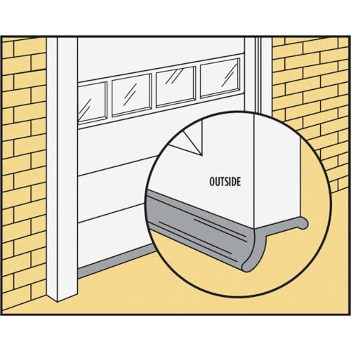 M-D Building Products 03723 9 ft. Black Rubber Garage Door Bottom Seal - size: 9 Ft.