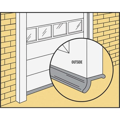 M-D Building Products 03723 9 ft. Black Rubber Garage Door Bottom Seal - size: 9 Ft.