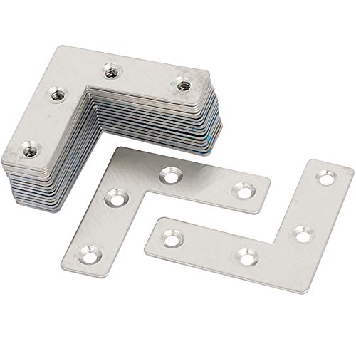 Orgrimmar 36 PCS Corner Brace Plates Metal L Shaped Flat Repair Plates Corner Brace Brackets 50mmx50mmx1mm