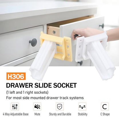 Drawer Slide Socket Set Cabinet Hardware RV Drawer Parts for 1" Drawer Slide, 1 Set (¾” Slide Rail Groove) - size: ¾" Slide Rail Groove without Raised Edge