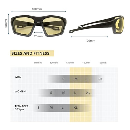 ANSI Z87.1+ Safety Sunglasses, Impact Resistant with EVA Foam, Anti-Fog Windproof for MTB, Cycling, Shooting, Work - color: Green-grey