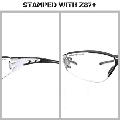 HTS HUNTERSKY Super Flexible Lightweight Anti Fog Wrap-Around U6 Clear Shooting Safety Glasses with ANSI Z87.1 Scratch Resist - color: Black (2 Pack)