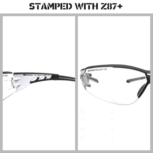 HTS HUNTERSKY Super Flexible Lightweight Anti Fog Wrap-Around U6 Clear Shooting Safety Glasses with ANSI Z87.1 Scratch Resist - color: Pink / Clear (1 Pack)