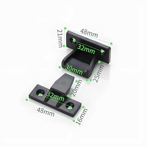 Keku AS-M Adjustable Push Fittings Panel Frame Components Connectors Bracket Partition Fastener Slide on Shelf Support Load Capability 20kg Plastic (20 Pairs) - size: ASM