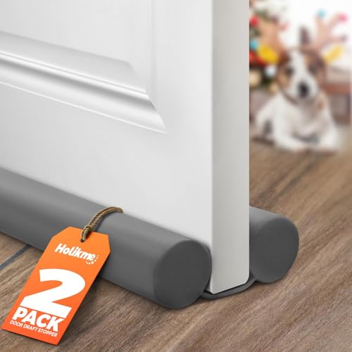Holikme Door Draft Stopper 2×37 inch, Dark Grey - color: Dark Grey, size: 74 inch