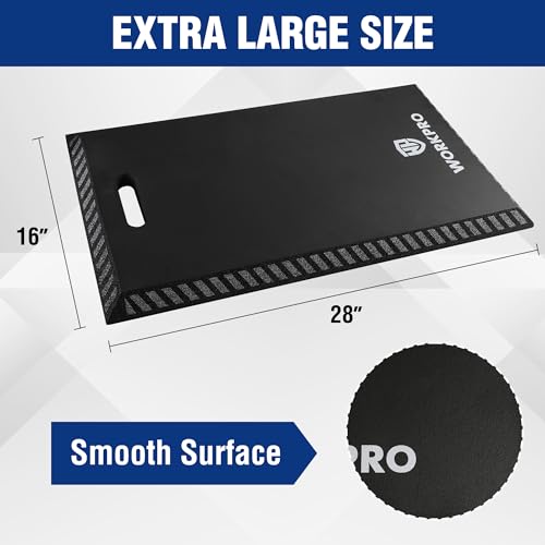 WORKPRO Extra Thick Kneeling Pad, Soft Foam Knee Cushioning, Extra Large Foam Kneeler Mat for Auto-Repair, Gardening, Workout Supplies, 28 x 16 x 1.2in, Black - color: black out