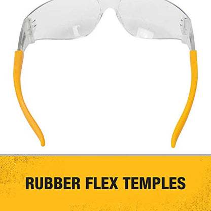 DEWALT DPG54-1D Protector Clear High Performance Lightweight Protective Safety Glasses with Wraparound Frame (Pack of 2) - size: One Size (Pack of 2)