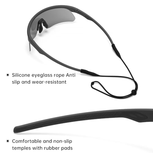 Polarized Protective safety Sunglasses UV400, Lightweight Wraparound Shooting Sports Glasses for Men Women - color: Matte Black