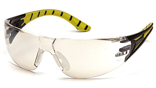 Pyramex Endeavor Plus Safety Glass Black/Gray Frame With Foam Padding Clear H2MAX Anti-fog Lens - color: I/O Mirror Lens/ Black-green Frame, style: Standard