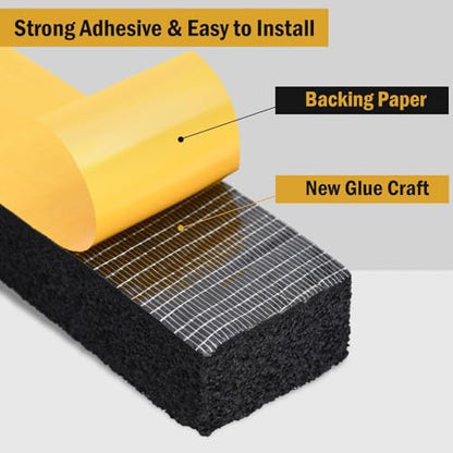 YoleShy Window Air Conditioner Foam Tape 2 Pcs 2 Inch Wide x 1 Inch Thick Weather Stripping Door Seal Strip for Insulation, Weatherstrip, Gap Blocker, Total 13 Feet Long(6.5ft x 2 Rolls), Black - style: 2in x 1in x 13FT/Black
