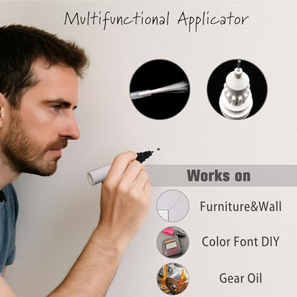 Touch Up Paint & Oil Pen, 20ml 3-Pack with Brush, Precision Tip & Shaker Ball, Refillable Tool for Precise Wall Repair, Furniture Scratches, and Lubricating Gears/Chains in Tight Spots