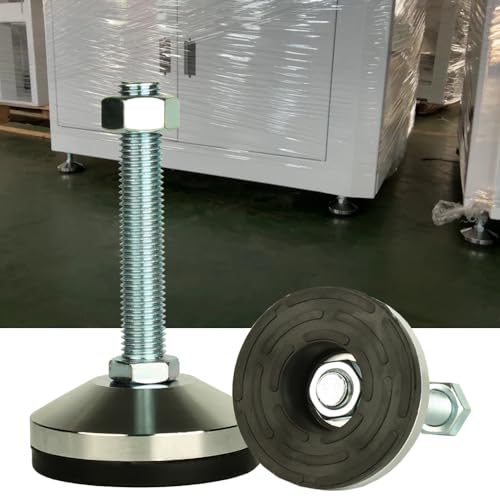 Heavy Duty Leveling Screw Leg,Leg Leveler 3.14" Dia Base,Adjustable Leveling feet M16 Thread, 2600 Lb Capacity,Capacity for Workbench, Machine, Cabinet, (D80xM16x100,4 Pcs,Black) - size: D80xM16x100,4 Pcs