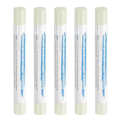HARFINGTON 5pcs Wood Filler Sticks Wooden Wax Touch Up Furniture Repair Crayons for Scratch Hole Wood, Cream White - color: Cream White