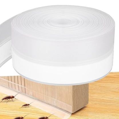 Weather Stripping Door Seal Strip 33 Feet Strip Bottom Draft Insulation Stopper Weatherproof Soundproof for Door Frame or Window Sealer Bathroom Shower Glass Gaps - size: 45MM*33 FT