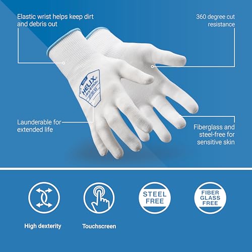 HexArmor General Purpose Knit Gloves | High Dexterity and Tactility | Cut, Abrasion and Puncture Resistant Washable Gloves - color: Helix 1050, Hi-vis Green, A3 Cut Resistance, size: Large