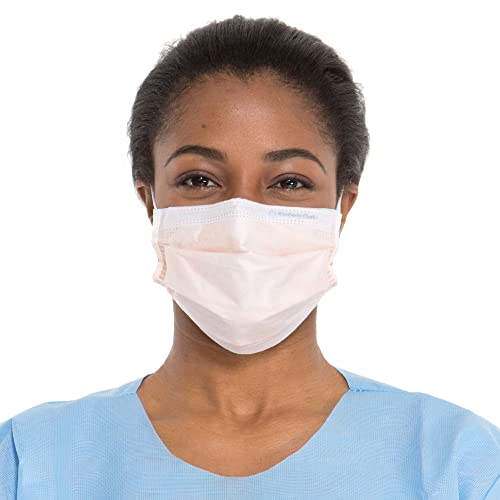 HALYARD FLUIDSHIELD level 3 Disposable Procedure Mask w/SO SOFT Lining/Earloops - color: Orange, size: 1 Count (Pack of 40)