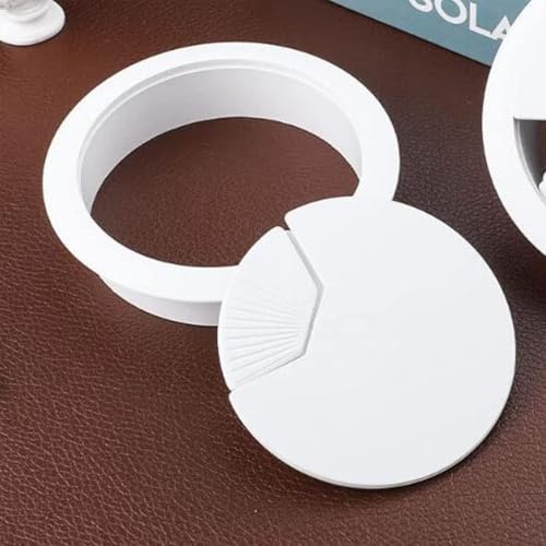 TuTuYa White Desk Grommet 2-3/8 Inch, Desk Cable Grommet 60mm Desk Cable Hole Cover with Hole Saw, Cable Pass Through, Ideal Solution for Office and Home Table Cable - color: 2-3/8 Inch_60mm White 8PCS