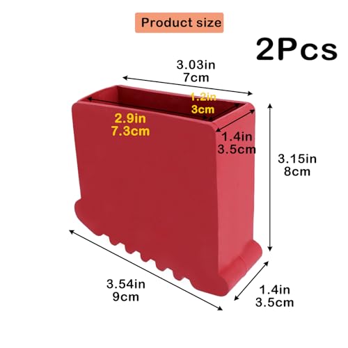 Geesatis 2Pcs Non-Slip Folding Ladder Feet Mat,Rubber Pads Covers Ladder Foot Pads,Anti-Skid Ladder Leg Cushion Bumper,1.2x2.9 Inch (Red) - color: Red, size: B-1.2in×2.9inch