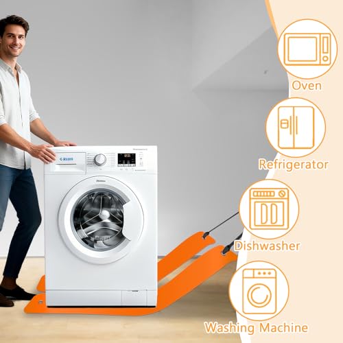 2Pcs Large Appliance Slider with Pull Strap,Pull Furniture Slides,Moving Furniture Gliders Heavy Duty Sliding Sheet for Moving Heavy Furniture,Cabinets,Safes on Carpet and Hardwood Floor (10''×36'') - size: 10''×36'' Orange