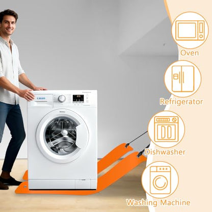 2Pcs Large Appliance Slider with Pull Strap,Pull Furniture Slides,Moving Furniture Gliders Heavy Duty Sliding Sheet for Moving Heavy Furniture,Cabinets,Safes on Carpet and Hardwood Floor (10''×60'') - size: 10''×60'' Orange