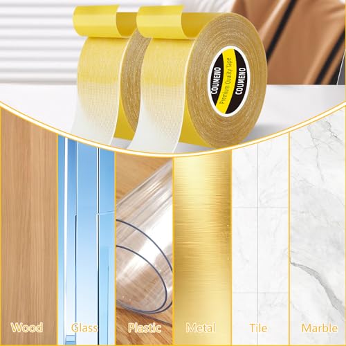 Double Sided Tape 2.2inX33FT Heavy DutyClear Fabric Tape for Carpet Rug Mounting Cloth Adhesive Removable for Home Office Craft - size: 2.2inX33FT