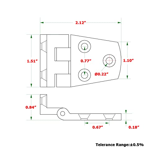 Atibin Hardware Deck Marine Hinge Boat Mirror Stainless Steel Hinge Marine Heavy Polished Hatch Boat Hinges Offset SUS316 2.12 inch x 1.51 inch 2pcs - color: 2.12 inch x 1.51 inch 2pcs