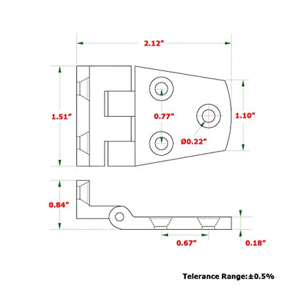 Atibin Hardware Deck Marine Hinge Boat Mirror Stainless Steel Hinge Marine Heavy Polished Hatch Boat Hinges Offset SUS316 2.12 inch x 1.51 inch 2pcs - color: 2.12 inch x 1.51 inch 2pcs