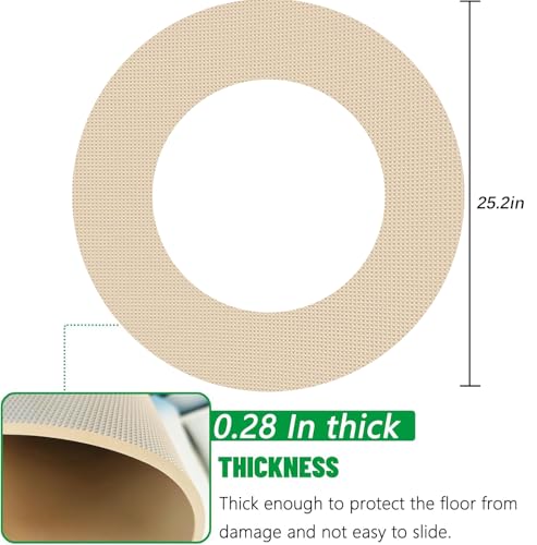 Non Skid Rubber Furniture Pads for Recliners,Furniture Grippers, Gripper Pads,Anti Slide Furniture Pads Hardwood Floor Protector,Fits Recliners,Swivel Chairs,Brown Solid Pad (25.2’’ Outside Diameter) - size: R-Camel-xs-25.2"