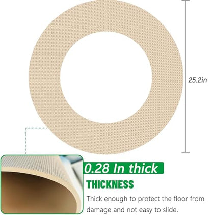 Non Skid Rubber Furniture Pads for Recliners,Furniture Grippers, Gripper Pads,Anti Slide Furniture Pads Hardwood Floor Protector,Fits Recliners,Swivel Chairs,Brown Solid Pad (25.2’’ Outside Diameter) - size: R-Camel-xs-25.2"