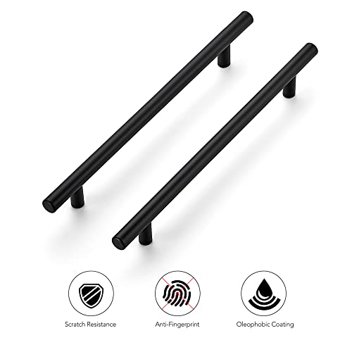 Ravinte 10 Pack 7-1/2 Inch Cabinet Handles Matte Black Stainless Steel Kitchen Cupboard Pulls 10" Length,7-1/2" Hole Center - size: 10 Inch（7-1/2 Inch Hole Center）