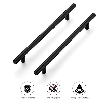 Ravinte 10 Pack 7-1/2 Inch Cabinet Handles Matte Black Stainless Steel Kitchen Cupboard Pulls 10" Length,7-1/2" Hole Center - size: 10 Inch（7-1/2 Inch Hole Center）