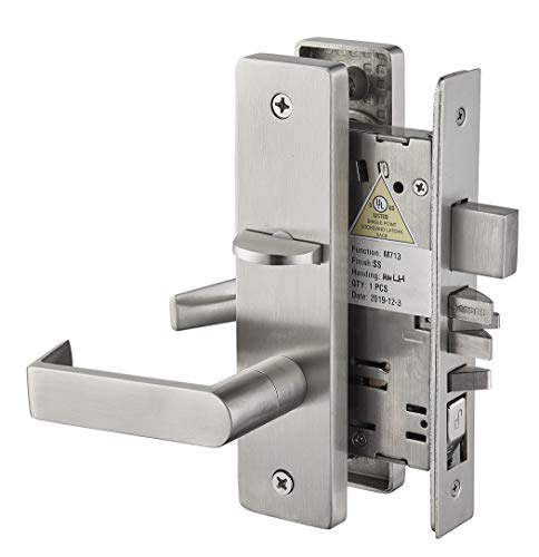 Commercial Heavy Duty Mortise Lock Escutcheon Plate Handle Set for Entrance/Office Front Door F20 - color: Escutcheon Plate/Entry