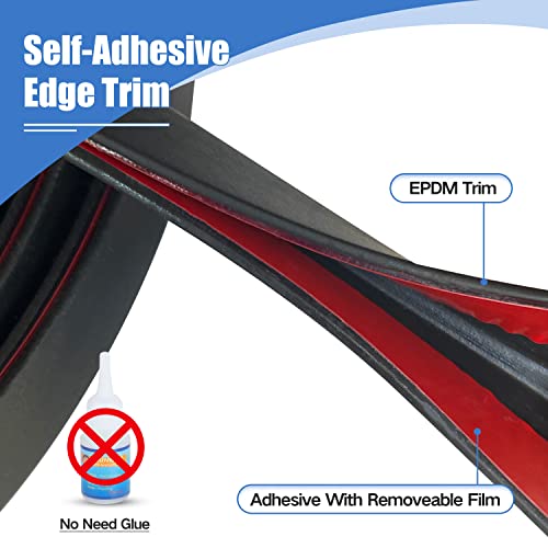 Rubber Edge Trim, Self-Adhesive U Channel Rubber Edge Trim, U Shaped Edge Protector for Mirror and Glasses, EPDM Material, Slot Width 1/8"(3.2mm), Length 10 Ft, Black - size: Fit 1/8"- L10'
