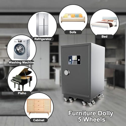 Furniture Dolly Set 5 Wheels Heavy Duty, Furniture Movers with Silent Rubber Wheels, 360° Rotation with Brake, 1000Lbs Load Capacity, Furniture Lifter for Easy Moving Large Furniture. - color: Black, size: 5.3x5.3 IN
