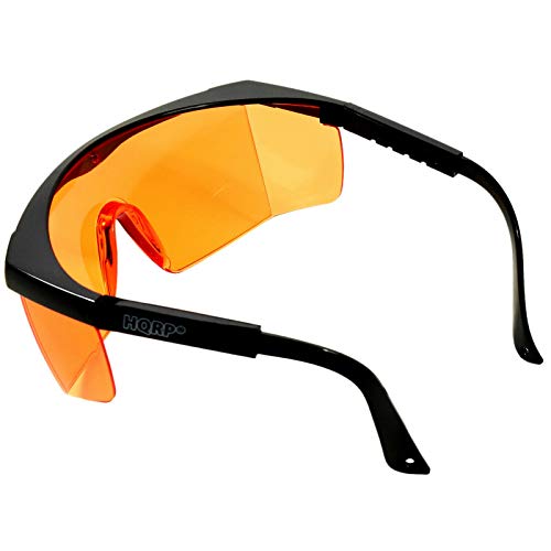 HQRP UV Protective Safety Glasses Goggles for Yard work, Gardening, Lawn mowing, Weed whacking, Hedge trimming, Woodwork etc. - color: Orange