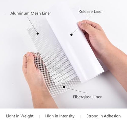 Drywall Repair Kit, 2/4/6/8/10Inch Drywall Patch Kit Self Adhesive Aluminum Plasterboard Wall Patches Quick Fix Plaster Wall with Scraper for Plaster Roof Drywall Crack Repair (13Pcs Kit)