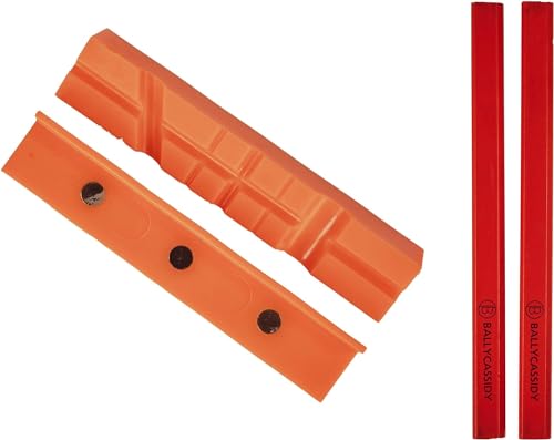 Katai - 6" Bench Vise Jaw Pads with Strong Magnets – Protective Soft Rubber Grips for Metal Vises, Drill Presses & Workbenches – Includes 2 Carpenter’s Pencils