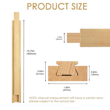 Wood Drawer Slides Classic Guide Center Mount Track 15.7 Inches, Wooden Undermount Drawer Glides Bottom Rails Replacement Kit(L002-16In)