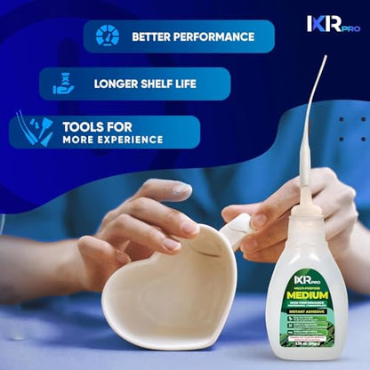 CA Glue Medium Viscosity Kit (3x1.75 oz.) Cyanoacrylate Glue, Super Glue for Everyday Repairs, Woodworking, Plastic, Ceramic, and DIY Crafts, Quick-Drying Multi-Purpose Adhesive with Easy Application - size: 3 Pack, style: Medium CA Glue