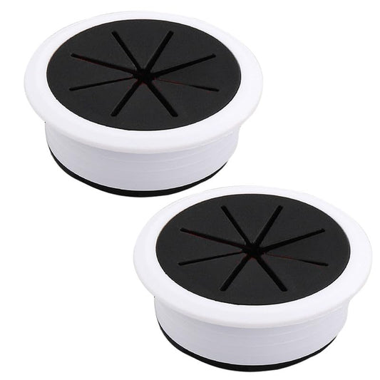 EASYEAH 2 Pcs Desk Grommet 2-1/16" / 53 mm, Desk Hole Cover for Cables Black and White, Cable Grommet ABS Plastic, Desk Hole Grommet for Home & Office Pc, Detachable Cable Cord Organizer - size: 2-1/16" / 53 mm, style: 2pcs White and Black