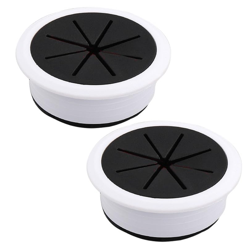 EASYEAH 2 Pcs Desk Grommet 2" / 50 mm, Desk Hole Cover for Cables Black and White, Cable Grommet ABS Plastic, Desk Hole Grommet for Home & Office Pc, Detachable Cable Cord Organizer - size: 2" / 50 mm, style: 2pcs White and Black